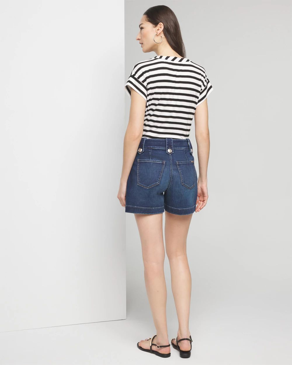 High Rise Double Button Utility Short